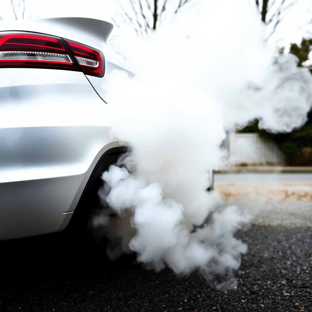 Smoke coming from a car’s exhaust.